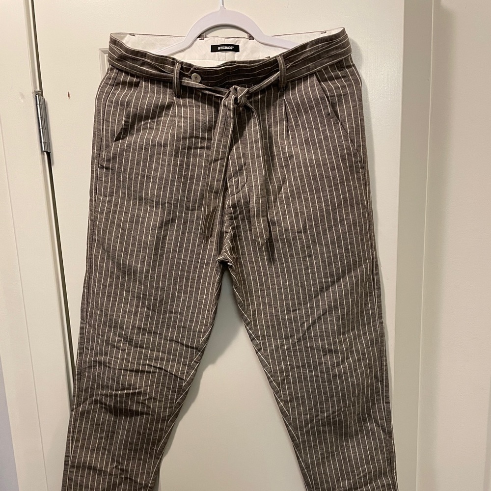 Officina36 cropped, linen blend pants